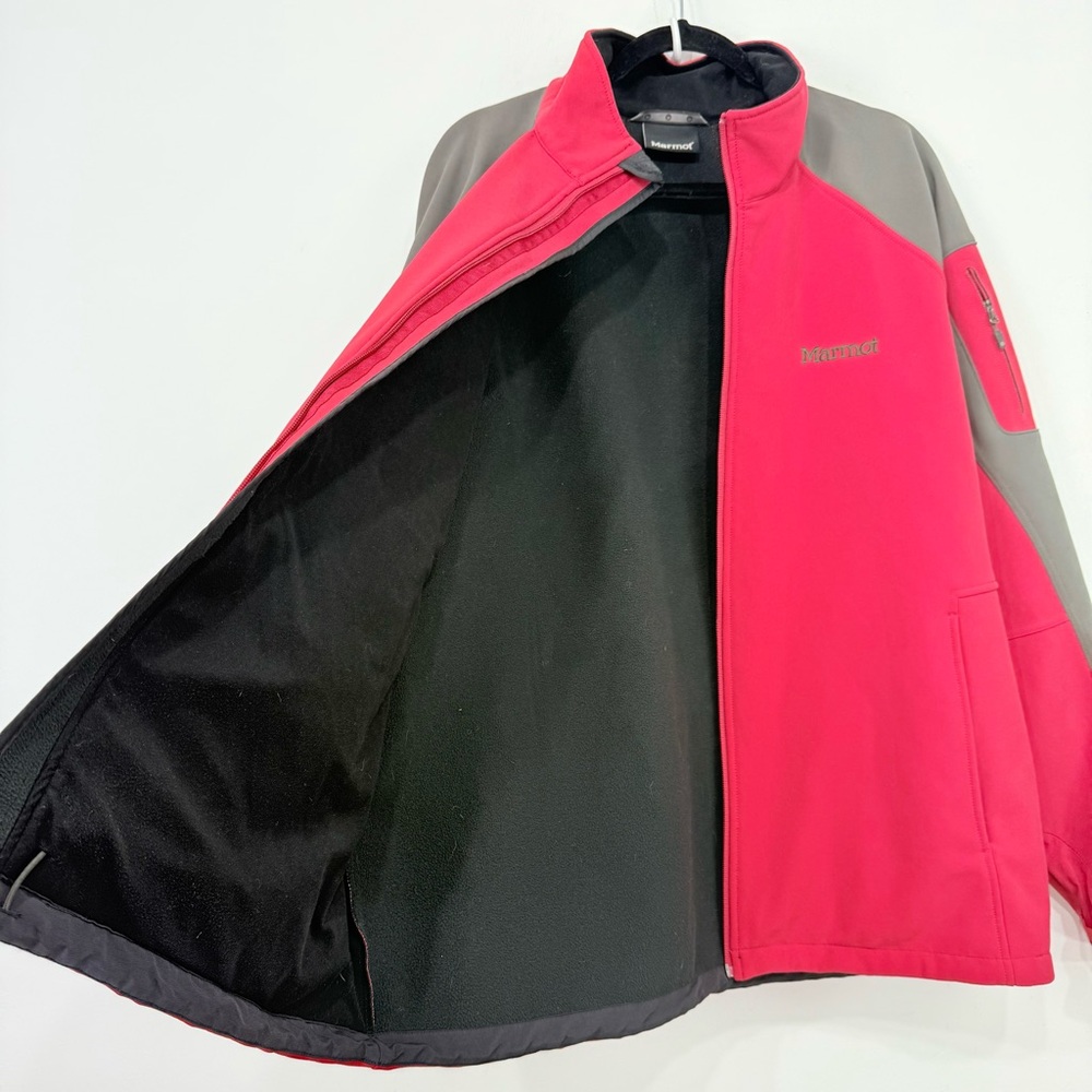 Marmot Gravity Soft Shell Red Gray Windstopper Pe… - image 4